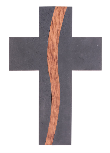 Schieferkreuz mit Holzeinlage