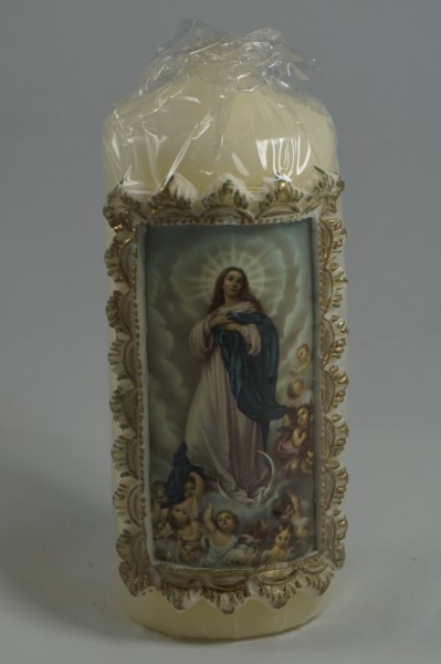 Kerze Madonna mit Engel