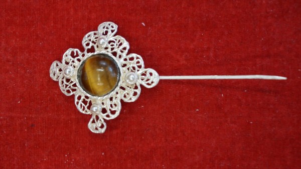 925 Silber Haarnadel mit Tigerauge