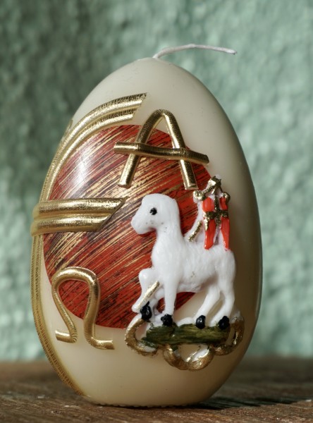 9 cm Osterkerze modern Eiform