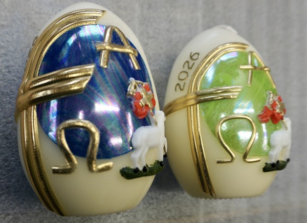 12 cm Osterkerze modern Eiform