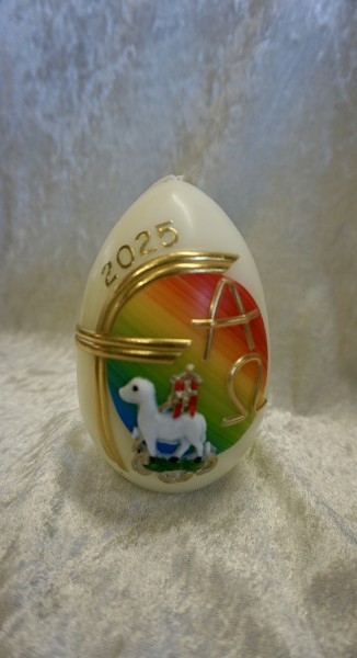 12 cm Osterkerze modern Eiform 2