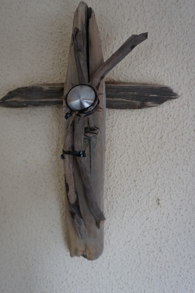 Schwemmholz-Kreuz mit Edelstahl 50cm